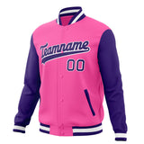 Custom Pink & Purple Solid Color Varsity Jacket JA01240607WX421