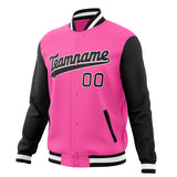 Custom Pink & Black Solid Color Varsity Jacket JA01240607WX425