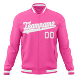 Custom Pink & White Solid Color Varsity Jacket JA01240607WX426