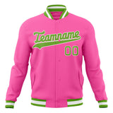 Custom Pink & Neon-Green Solid Color Varsity Jacket JA01240607WX427