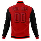 Custom Red & Black Solid Color Varsity Jacket JA01240607WX471