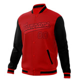 Custom Red & Black Solid Color Varsity Jacket JA01240607WX471