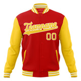 Custom Red & Yellow Solid Color Varsity Jacket JA01240607WX472