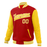 Custom Red & Yellow Solid Color Varsity Jacket JA01240607WX472