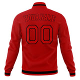 Custom Red & Black Solid Color Varsity Jacket JA01240607WX473