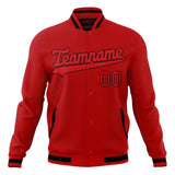 Custom Red & Black Solid Color Varsity Jacket JA01240607WX473