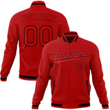 Custom Red & Black Solid Color Varsity Jacket JA01240607WX473