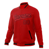 Custom Red & Black Solid Color Varsity Jacket JA01240607WX473