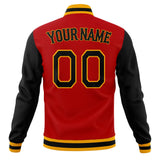 Custom Red & Black Solid Color Varsity Jacket JA01240607WX474