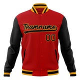 Custom Red & Black Solid Color Varsity Jacket JA01240607WX474