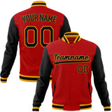 Custom Red & Black Solid Color Varsity Jacket JA01240607WX474