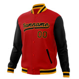 Custom Red & Black Solid Color Varsity Jacket JA01240607WX474