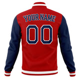 Custom Red & Navy Solid Color Varsity Jacket JA01240607WX475