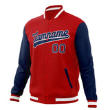 Custom Red & Navy Solid Color Varsity Jacket JA01240607WX475