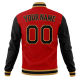 Custom Red & Black Solid Color Varsity Jacket JA01240607WX476