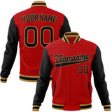 Custom Red & Black Solid Color Varsity Jacket JA01240607WX476