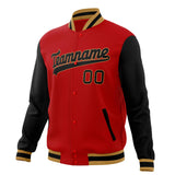 Custom Red & Black Solid Color Varsity Jacket JA01240607WX476