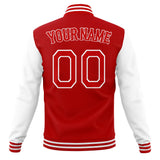 Custom Red & White Solid Color Varsity Jacket JA01240607WX477