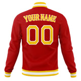 Custom Red & White Solid Color Varsity Jacket JA01240607WX478