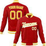 Custom Red & White Solid Color Varsity Jacket JA01240607WX478