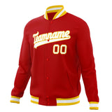 Custom Red & White Solid Color Varsity Jacket JA01240607WX478