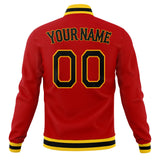 Custom Red & Black Solid Color Varsity Jacket JA01240607WX479