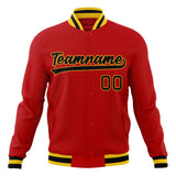 Custom Red & Black Solid Color Varsity Jacket JA01240607WX479