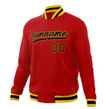 Custom Red & Black Solid Color Varsity Jacket JA01240607WX479