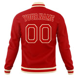 Custom Red & Cream Solid Color Varsity Jacket JA01240607WX480