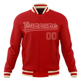 Custom Red & Cream Solid Color Varsity Jacket JA01240607WX480