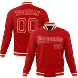 Custom Red & Cream Solid Color Varsity Jacket JA01240607WX480