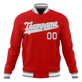 Custom Red & Gray Solid Color Varsity Jacket JA01240607WX481