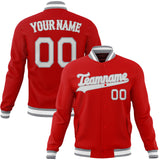 Custom Red & Gray Solid Color Varsity Jacket JA01240607WX481