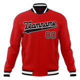 Custom Red & Black Solid Color Varsity Jacket JA01240607WX482