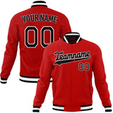 Custom Red & Black Solid Color Varsity Jacket JA01240607WX482