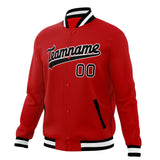 Custom Red & Black Solid Color Varsity Jacket JA01240607WX482