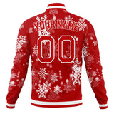 Custom Red & White Christmas 3D Varsity Jacket JA01240607WX483