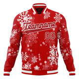 Custom Red & White Christmas 3D Varsity Jacket JA01240607WX483