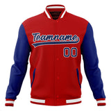 Custom Red & Royal Solid Color Varsity Jacket JA01240607WX484