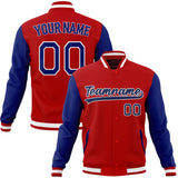 Custom Red & Royal Solid Color Varsity Jacket