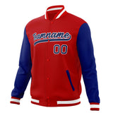 Custom Red & Royal Solid Color Varsity Jacket JA01240607WX484