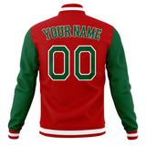 Custom Red & Kelly-Green Solid Color Varsity Jacket JA01240607WX485