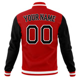 Custom Red & Black Solid Color Varsity Jacket JA01240607WX486