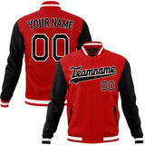 Custom Red & Black Solid Color Varsity Jacket JA01240607WX486