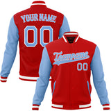 Custom Red & Light-Blue Solid Color Varsity Jacket JA01240607WX488