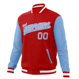 Custom Red & Light-Blue Solid Color Varsity Jacket JA01240607WX488