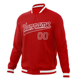 Custom Red & White Solid Color Varsity Jacket JA01240607WX490