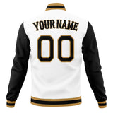 Custom White & Black Solid Color Varsity Jacket JA01240607WX582