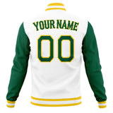 Custom White & Kelly-Green Solid Color Varsity Jacket JA01240607WX584