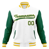 Custom White & Kelly-Green Solid Color Varsity Jacket JA01240607WX584